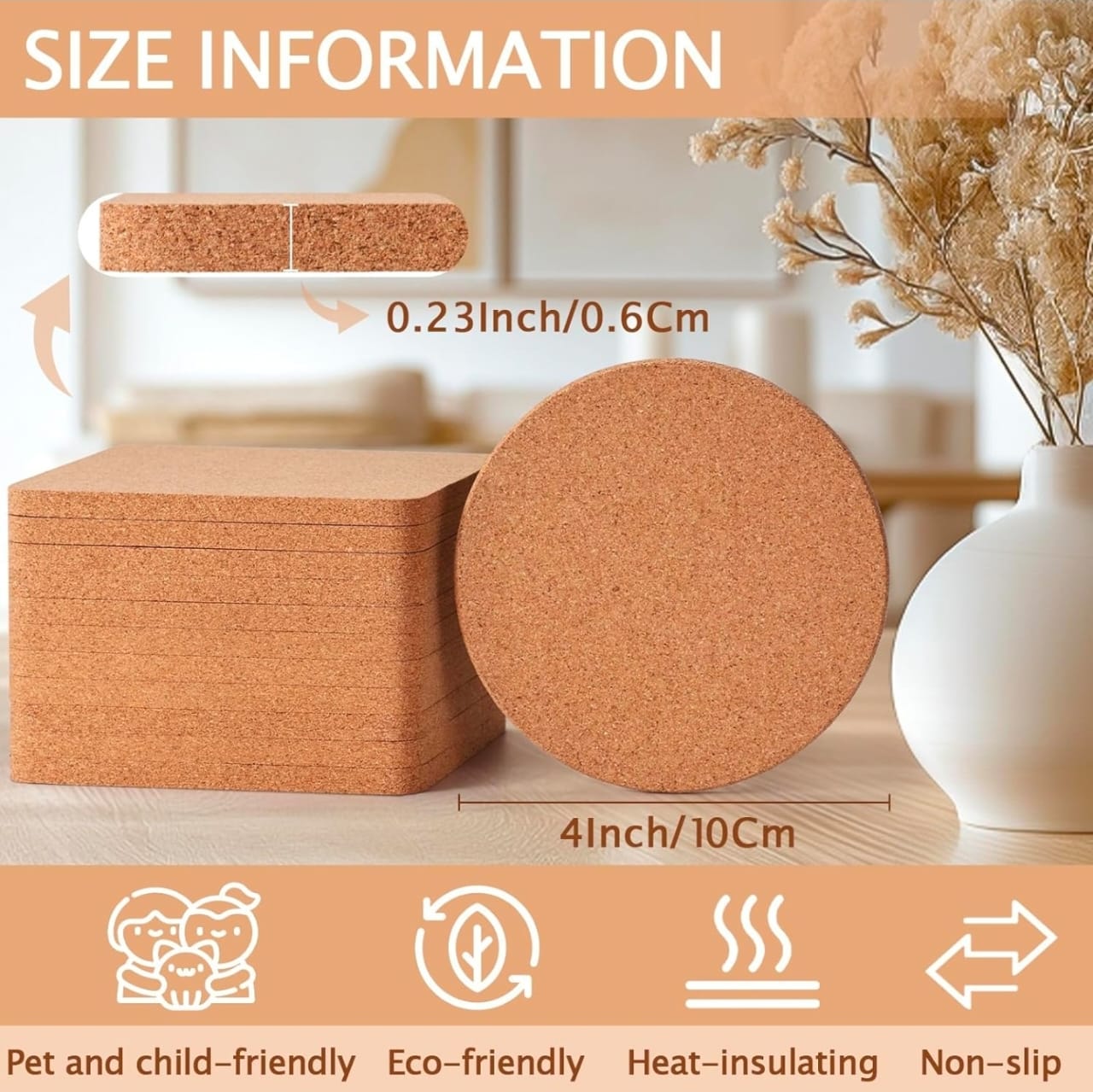 Personalized Cork Coasters - Set of 4