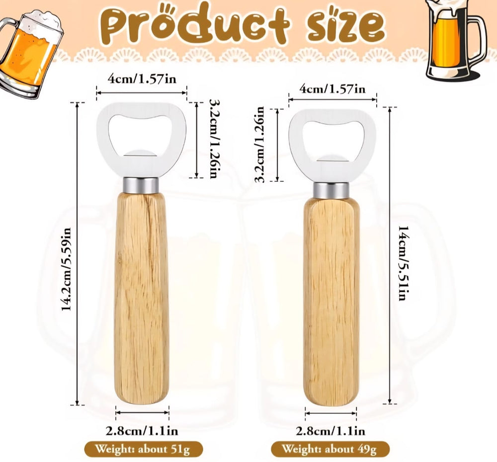 Personalized Wood Handled Bottle Opener
