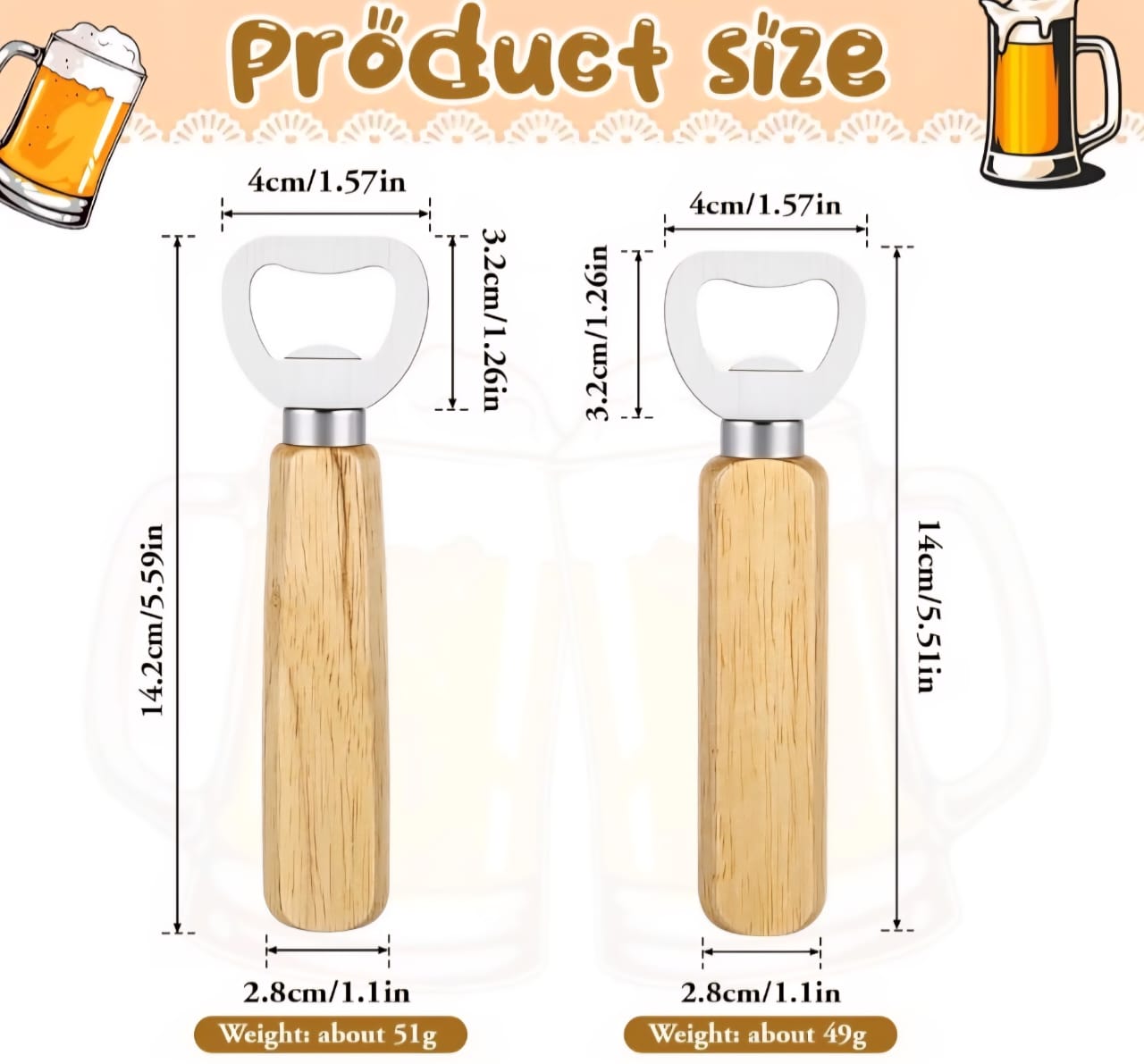 Personalized Wood Handled Bottle Opener