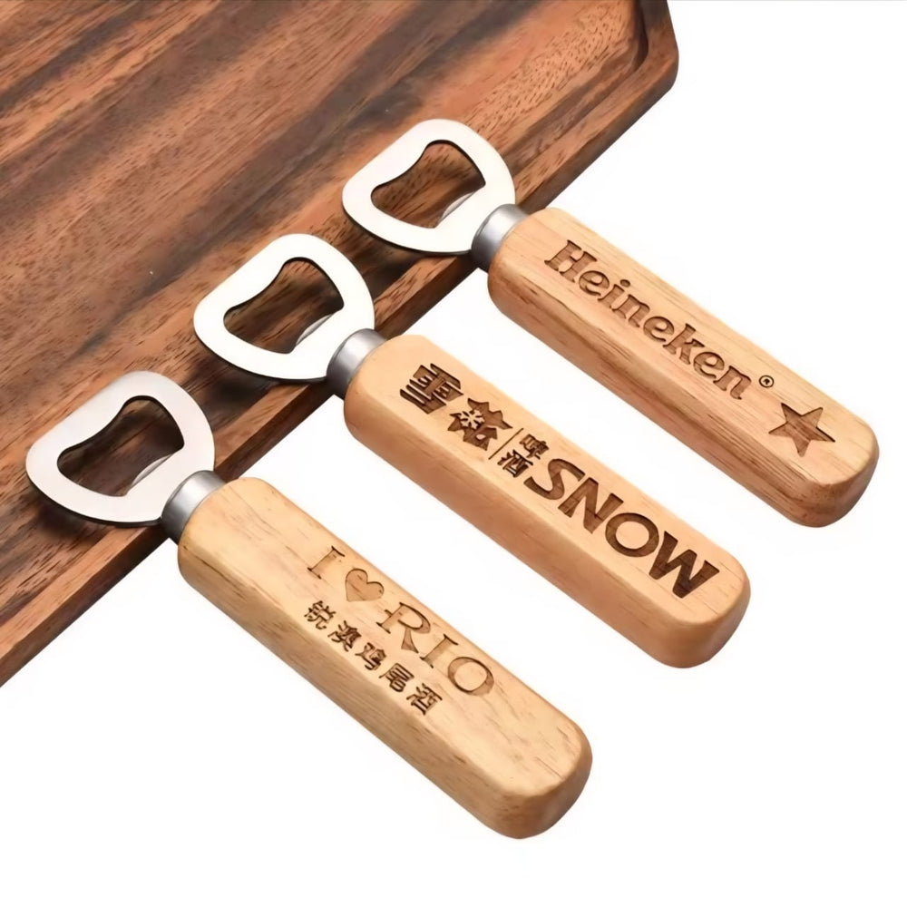 Personalized Wood Handled Bottle Opener