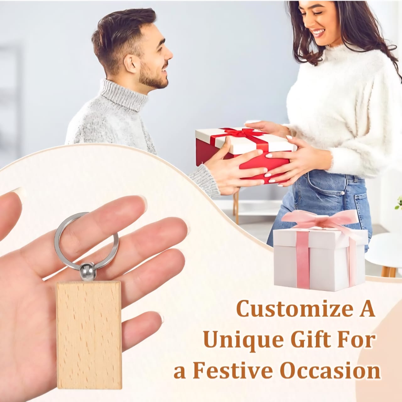 Personalized Wooden Keychain