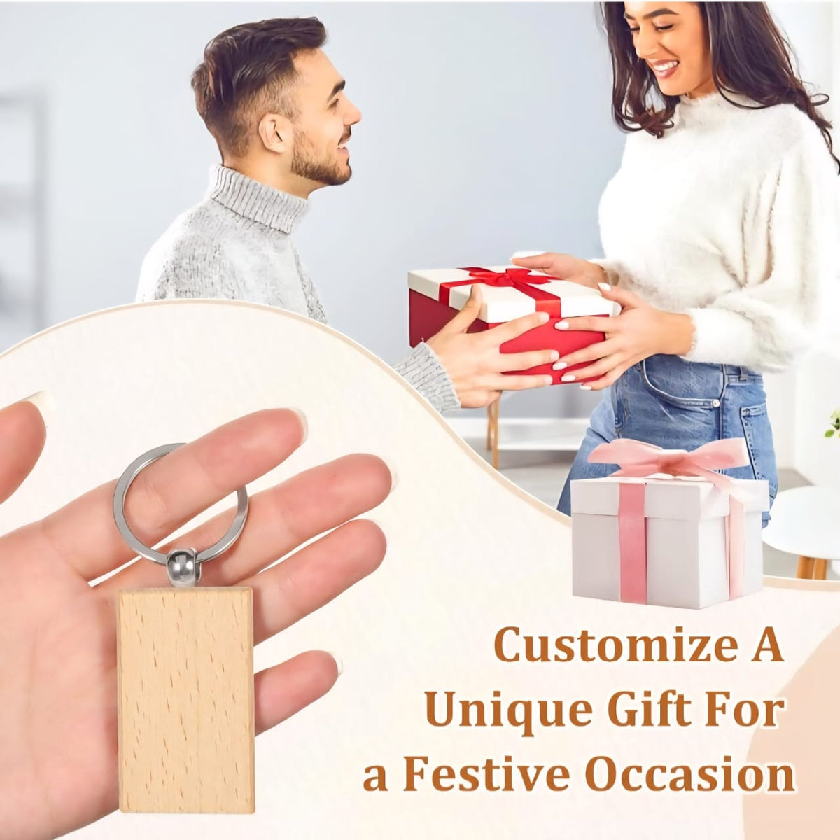 Personalized Wooden Keychain
