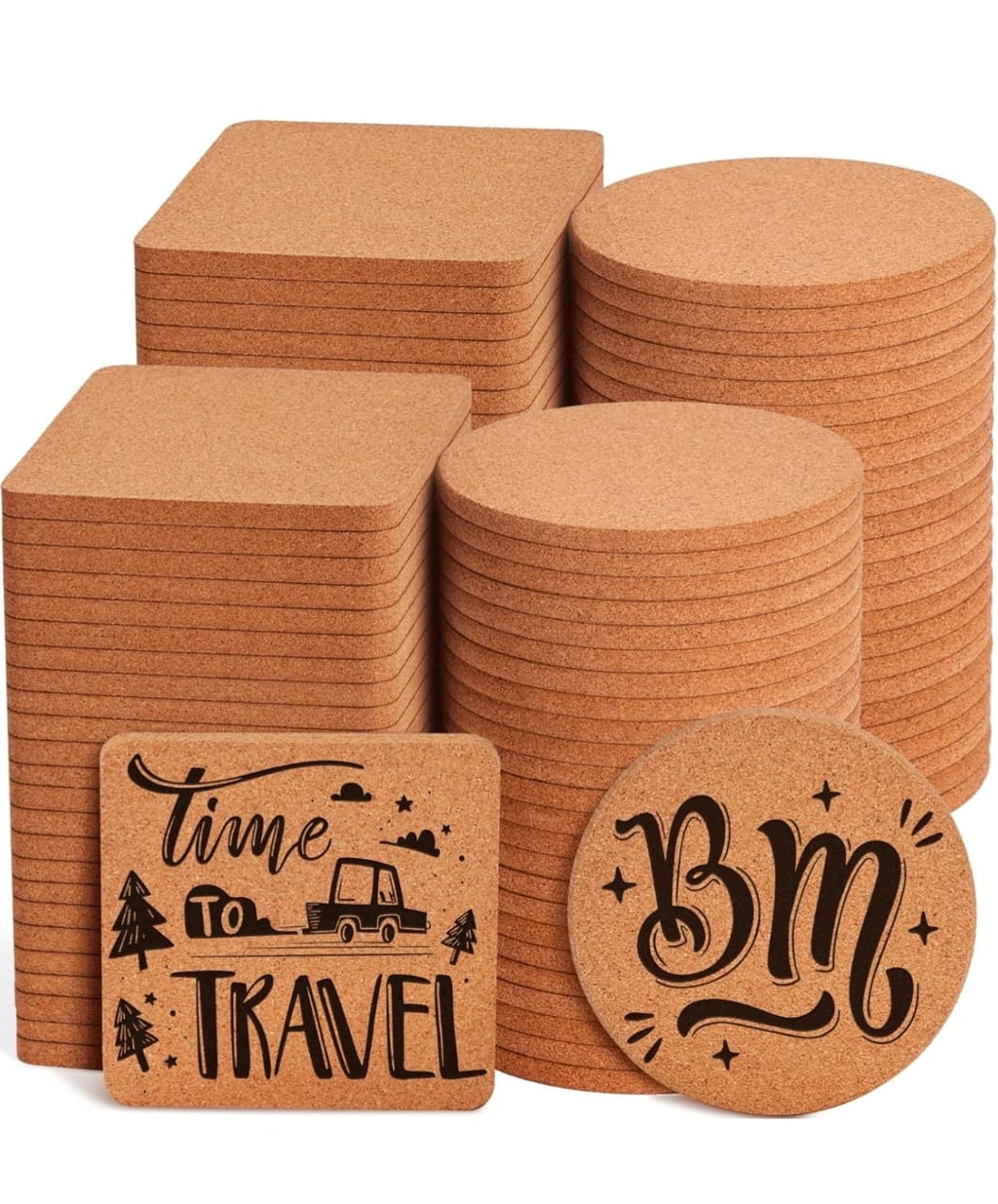 Personalized Cork Coasters - Set of 4