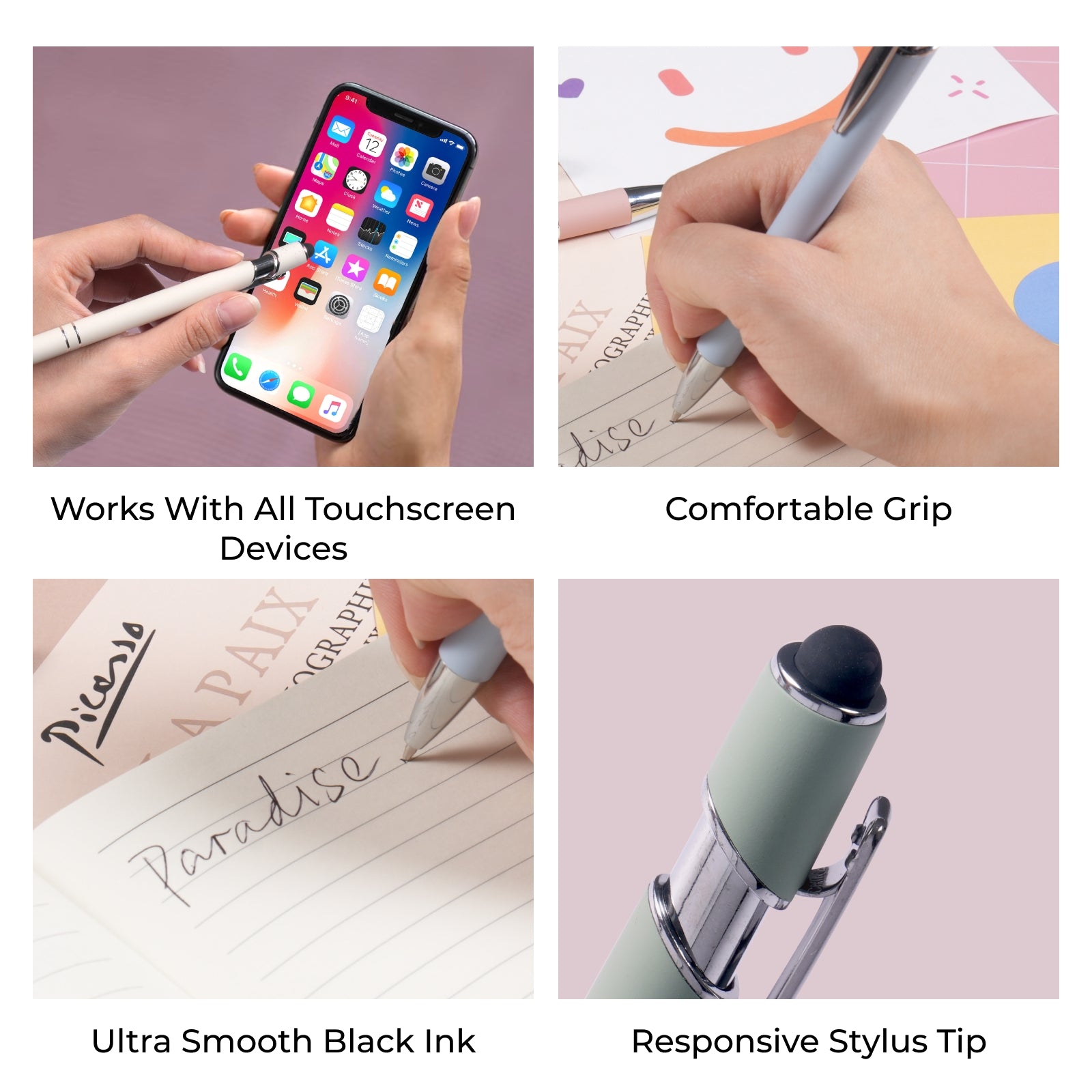 Personalized Soft Touch Pen With Stylus